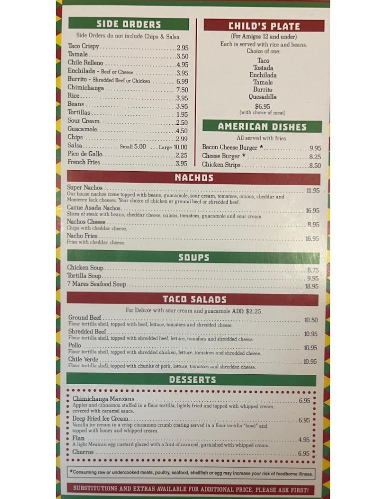 Los Guerreros Mexican Restaurant Menu image 4